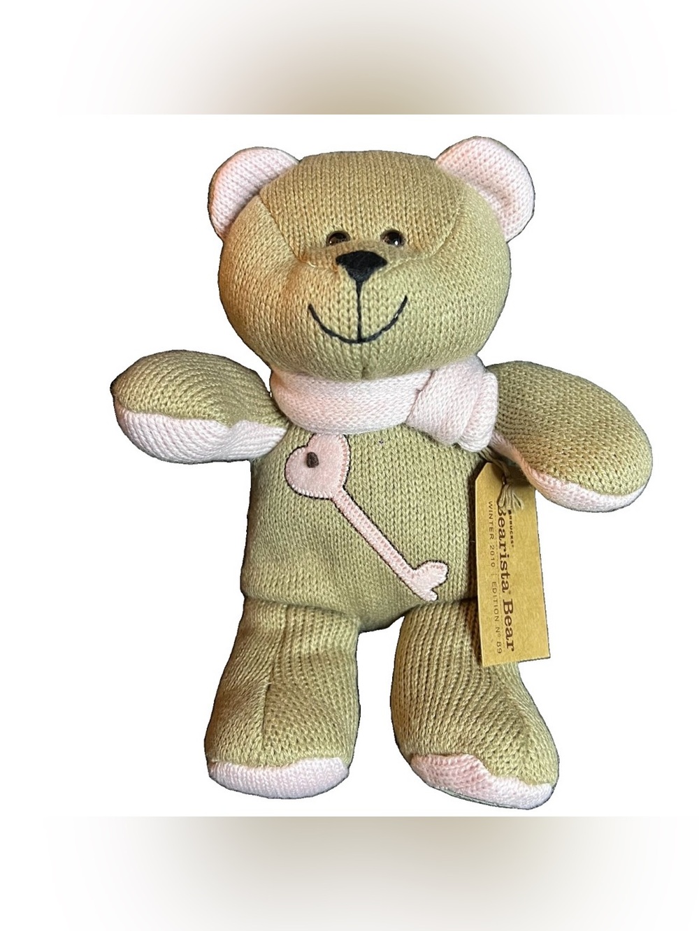2010 Winter Starbucks Bearista Bear 89th Edition Key To My Heart Plush